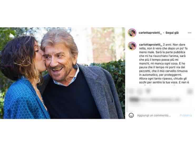 Carlotta e Gigi Proietti insieme (fonte: instagram)