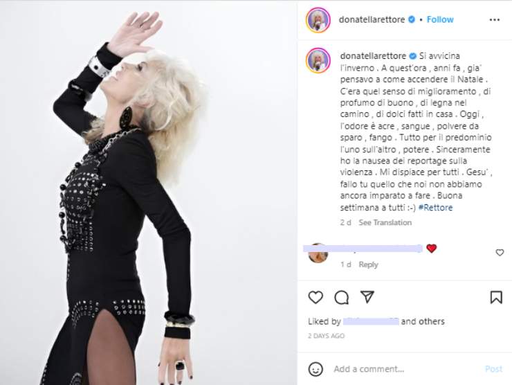 Donatella Rettore (via Instagram) 17.11.2022-teresaventrone