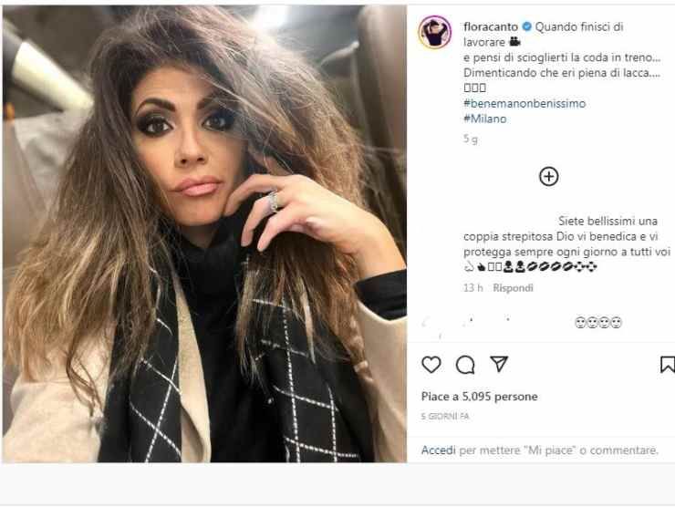 Flora Canto scapigliata in treno (Instagram) 5.12.2022 teresaventrone